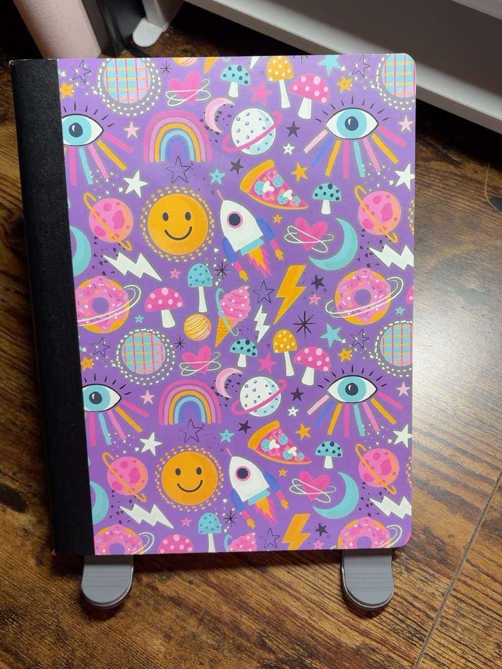 Cosmic Y2K Purple Composition Notebook Celestial Psychedelic